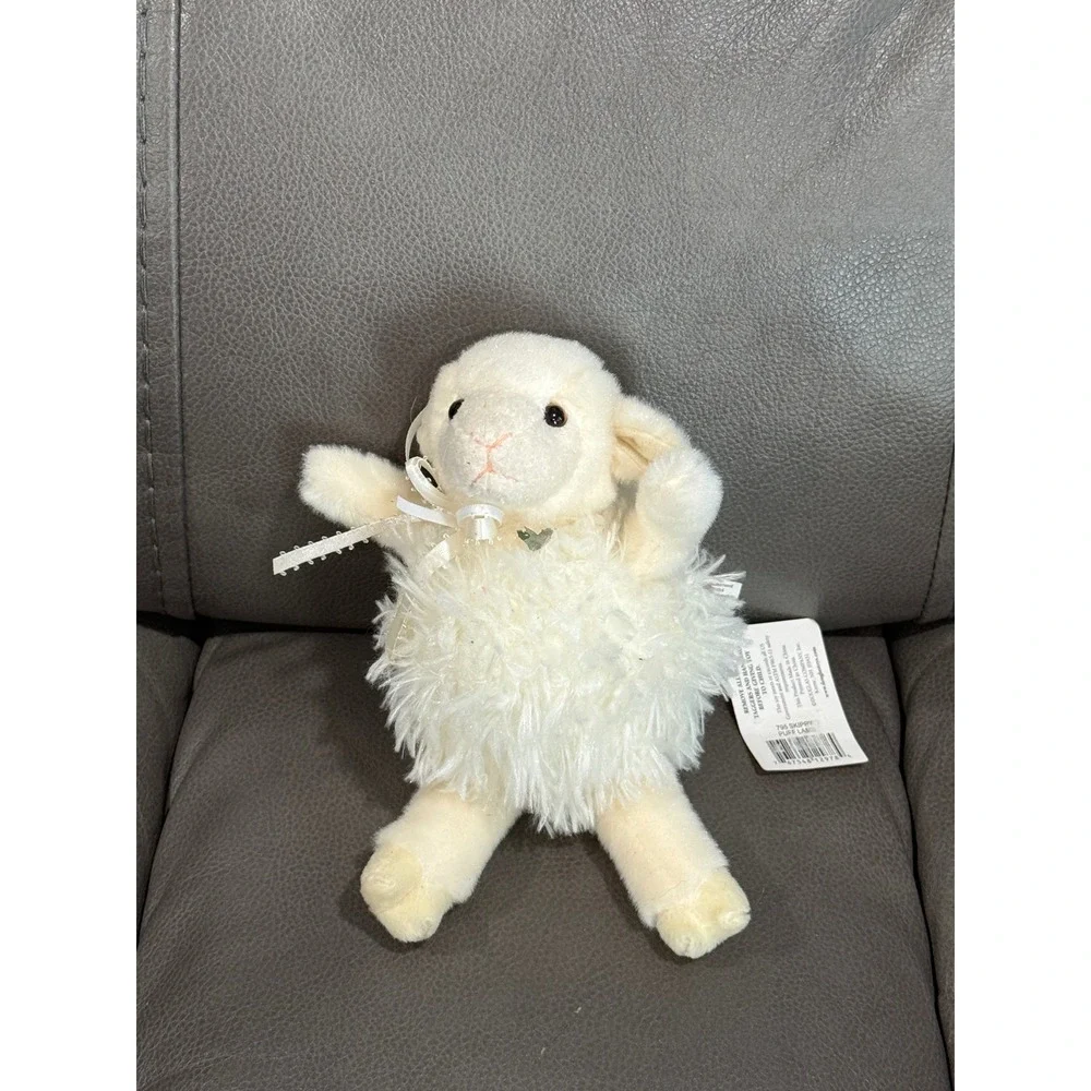 Douglas Cuddle Toy Skippy Puff Lamb White‎ Plush Sheep Shaggy Faux Fur 799 NWT